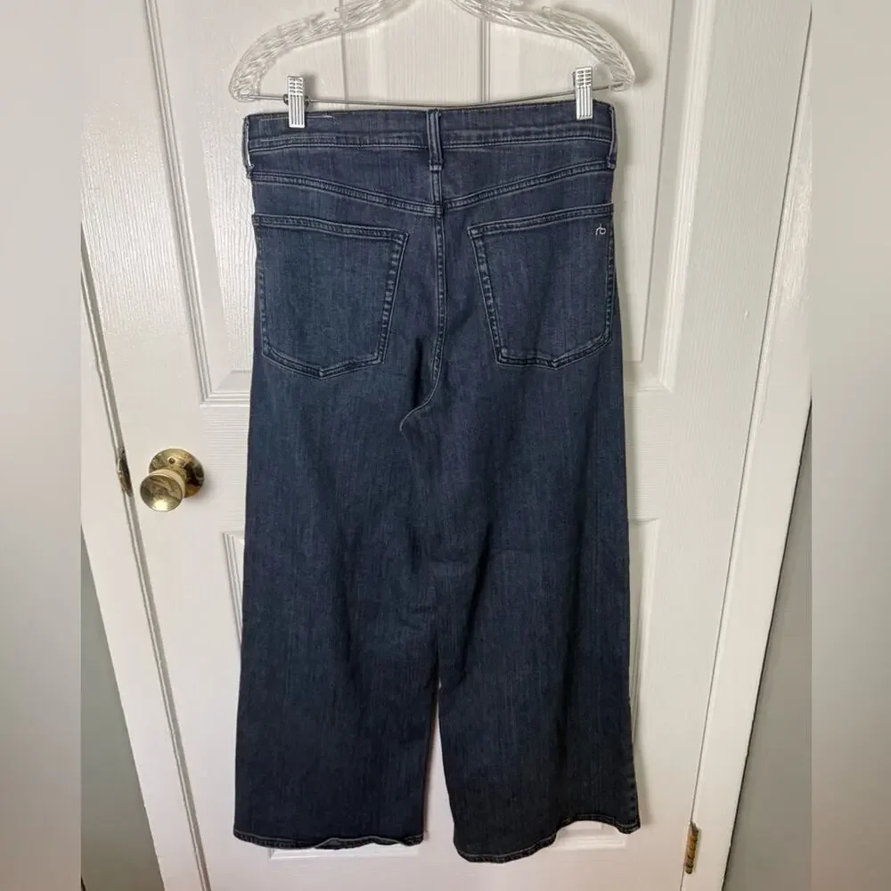 Rag & Bone Serena High Waist Rhinestone Wide Leg Jeans 29 - Picture 5 of 6